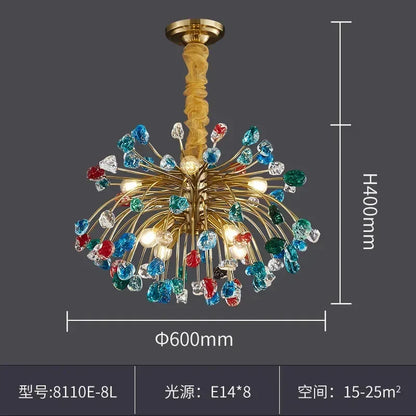 DecorBites™ Colorful Crystal Chandelier LED Dining Room Lighting