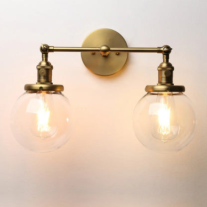 Decorbites™ Doppelt-Kugelkopf-Globus-Glas-Wandleuchte, moderne vintage Innenbeleuchtung