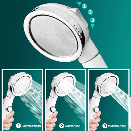 DecorBites™ 3-Mode High Pressure Shower Head with Hose - Water Saving Nozzle
