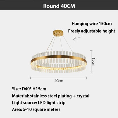 Gold Crystal Modern Chandelier Oval120cm