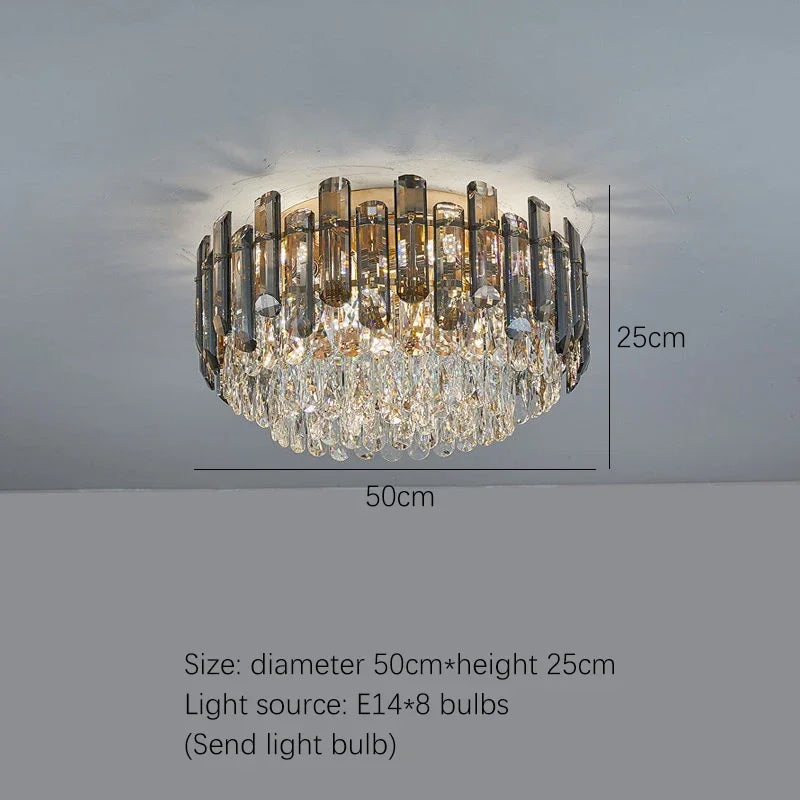 Decorbites™ Gold-Kristall-Kronleuchter für das Wohnzimmer – Luxuriöse Beleuchtungseinrichtung