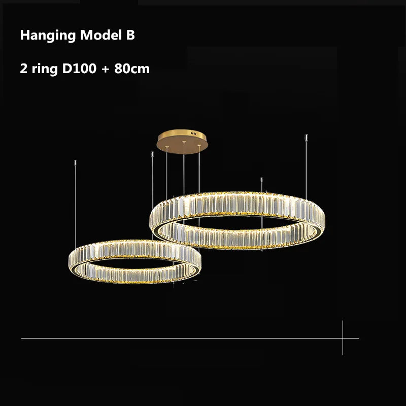 Decorbites™ Kristall-LED-Kronleuchter: Moderne Stahl-Hängeleuchte für luxuriöse Eingangshalle-Dekoration