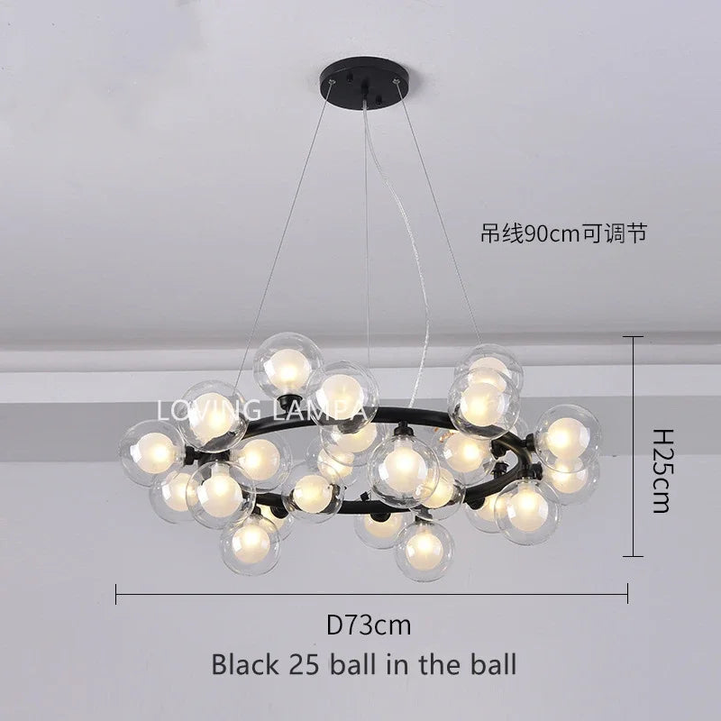 Decorbites™ Glas-Kugeln-LED-Hängelampe, moderne runde Design für Heimdekoration-Beleuchtung