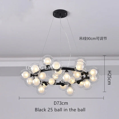 Decorbites™ Glas-Kugeln-LED-Hängelampe, moderne runde Design für Heimdekoration-Beleuchtung