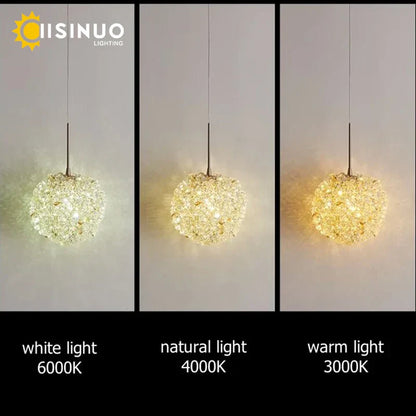 DecorBites™ Crystal Ball Pendant Chandelier for Bedroom Bar Deco