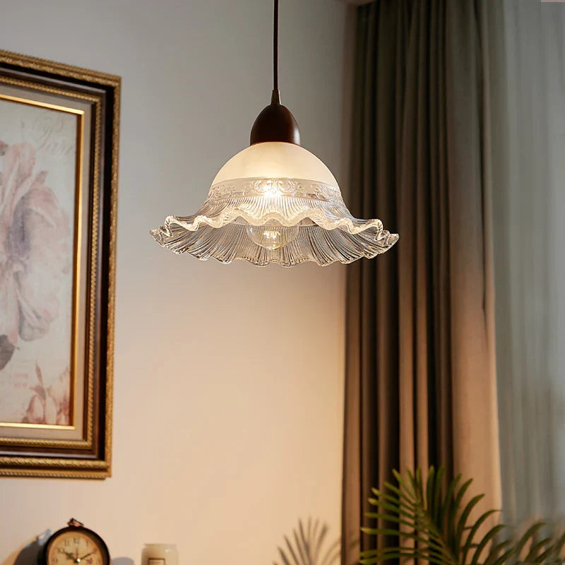 Nordic Glass Wood Pendant Light