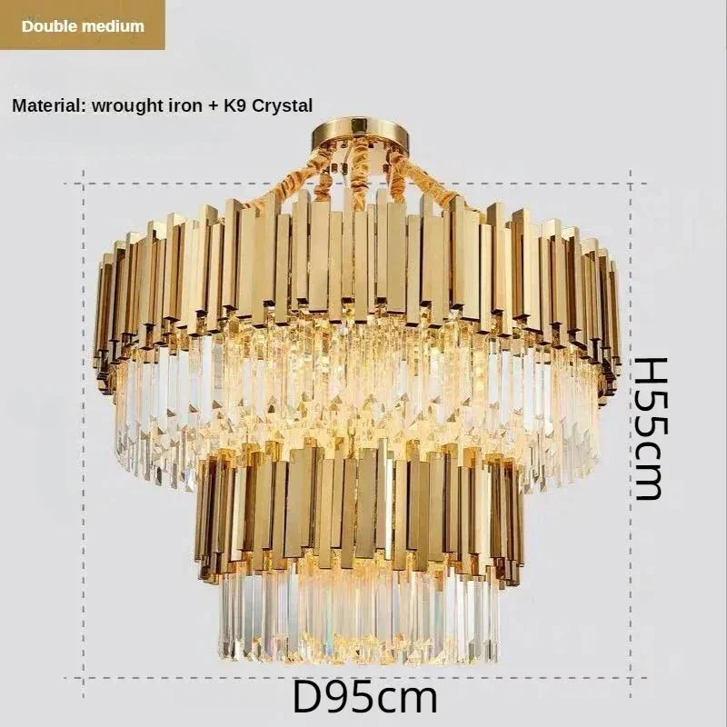 Decorbites™ Kristall-Deckenleuchter: Luxuriöse runde LED-Lampe für das Wohnzimmer, künstlerische Wohnraumausstattung