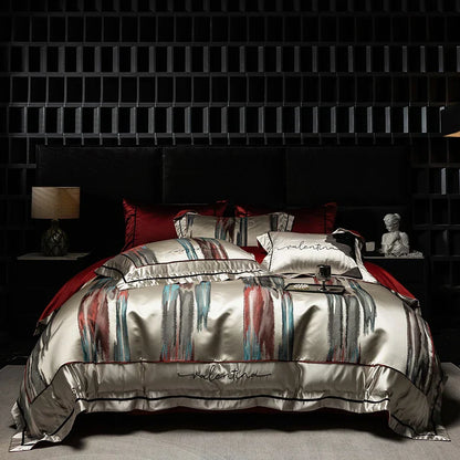 Decorbites™ Luxus-Brokat-Jacquard-Bettwäsche-Set mit ägyptischer Baumwolle und Stickerei
