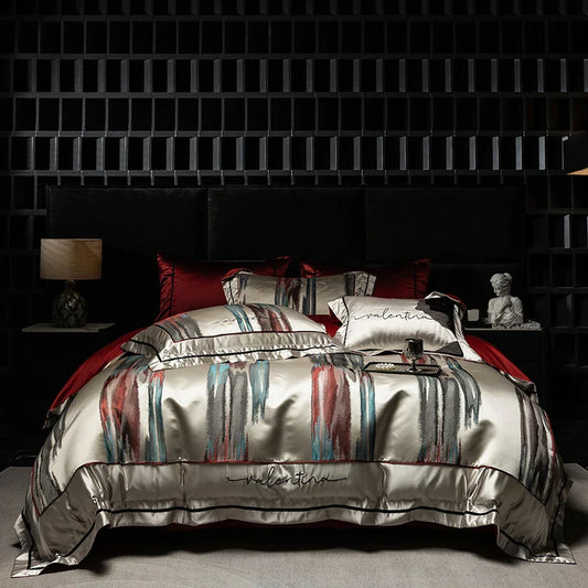 Decorbites™ Luxus-Brokat-Jacquard-Bettwäsche-Set mit ägyptischer Baumwolle und Stickerei