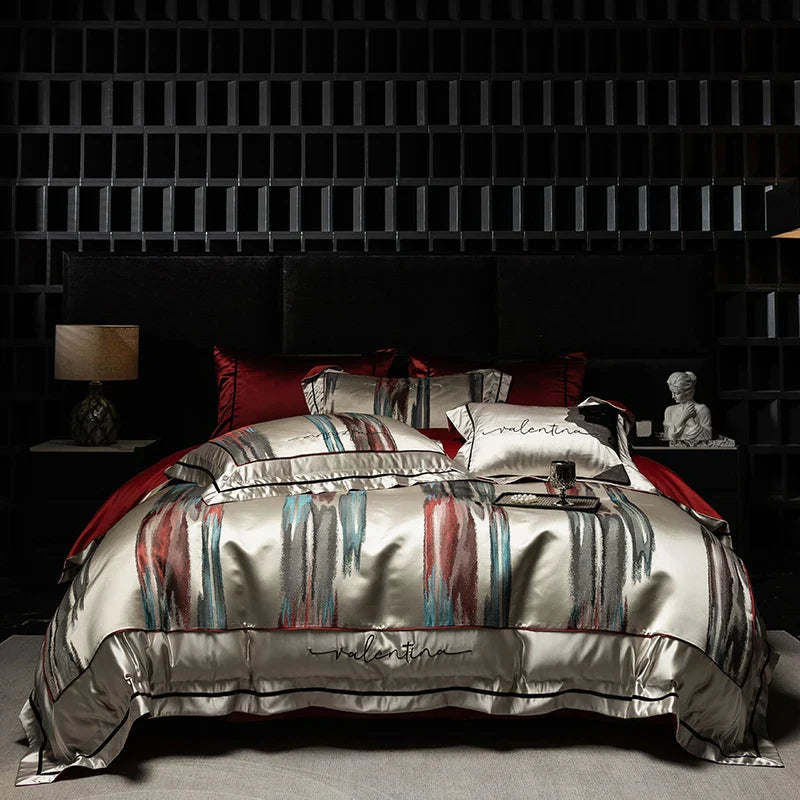 Decorbites™ Luxus-Brokat-Jacquard-Bettwäsche-Set mit ägyptischer Baumwolle und Stickerei