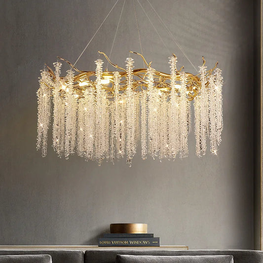 Decorbites™ Gold-Kristall-Kronleuchter: Moderner Luxus-Hängender Ast, für Esszimmer Küche Wohnzimmer Schlafzimmer
