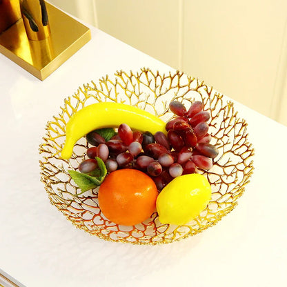 DecorBites™ Coral Shapes Metal Tray: Stylish Home Decor Organization Container