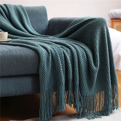 DecorBites™ Knitted Pineapple Grid Throw Blanket - Nordic Sofa Blanket for Home Decor