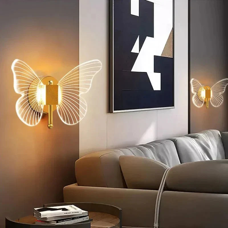 Gold LED Butterfly Pendant