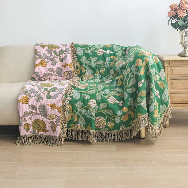 Decorbites™ Baumwolltassel-Sofadecke - Ganzjährige multifunktionale Freizeitdecke