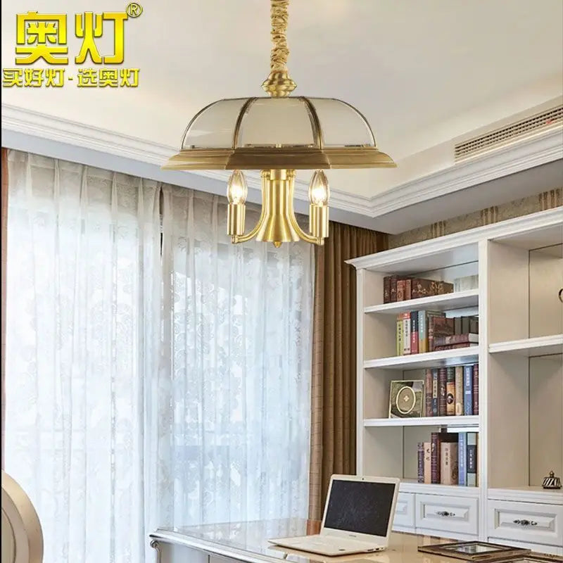Decorbites™ Eisen-Bronze-Hängelampe Glas Retro Modern Wohnzimmerlampe