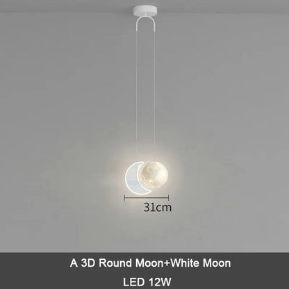 DecorBites™ Kids Star Cloud Moon Pendant Lamp with Remote Control Dimming