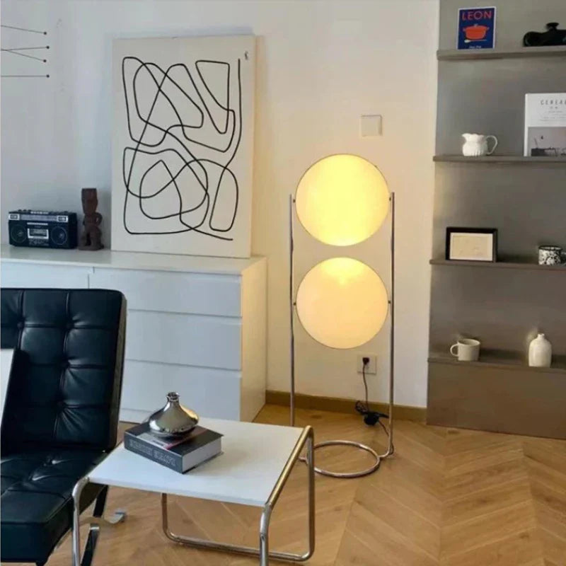 Decorbites™ LED Stehlampe Chrom Metall Wohnzimmer Bodenleuchte Weiß Acrylball