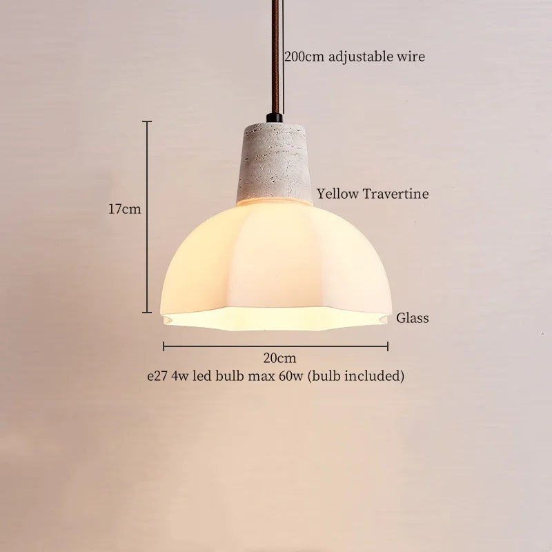 Decorbites™ Glas-Stein-LED-Pendantleuchten - Gelber Travertin Vintage-Hängeleuchte