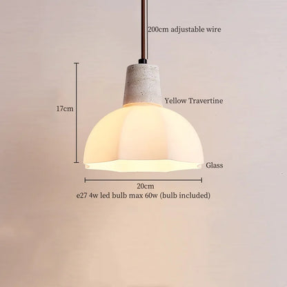 Decorbites™ Glas-Stein-LED-Pendantleuchten - Gelber Travertin Vintage-Hängeleuchte