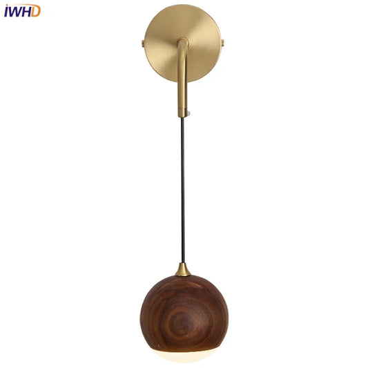 Decorbites™ verstellbare LED-Wandleuchte aus Walnussholz | Nordische Schlafzimmerlampen mit Acryl | Einfache Gangdekoration