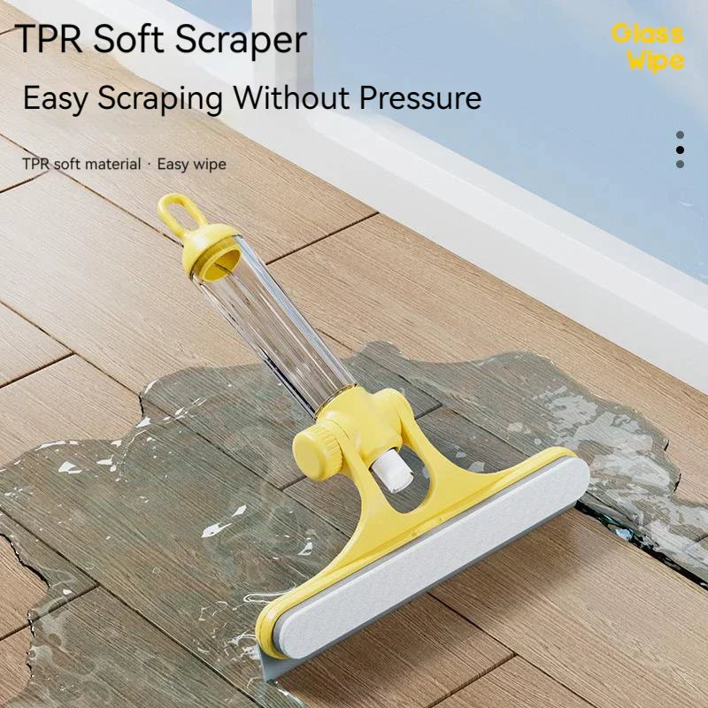 DecorBites™ 4-In-1 Window Cleaning Brush with Spray for Sparkling Glass Mirrors & Cars