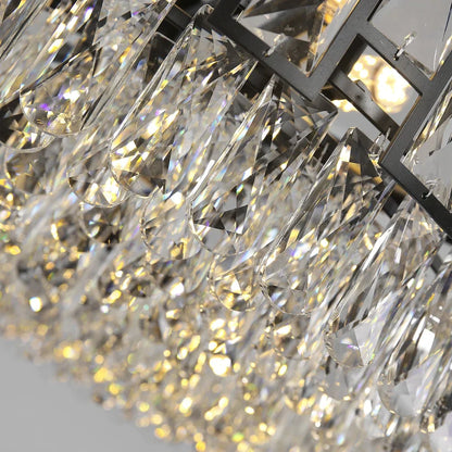 Decorbites™ Kristall-LED-Kronleuchter Schwarze Runde Pendelleuchte für Wohnzimmer Esszimmer Innenküche Schlafzimmer