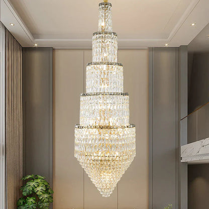Decorbites™ Kristall-Hohlraum-Lang-Lüster: Elegante Beleuchtung für das Foyer einer Duplex-Villa