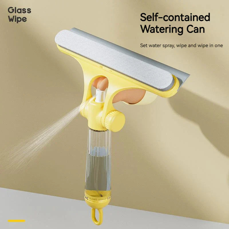 DecorBites™ 4-In-1 Window Cleaning Brush with Spray for Sparkling Glass Mirrors & Cars
