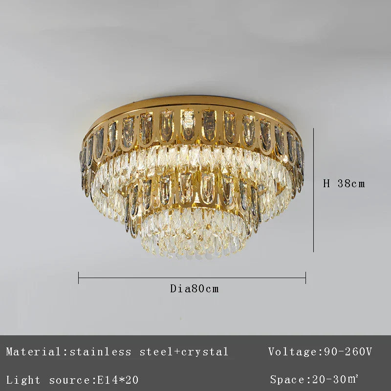 Gold Vintage Crystal Chandelier