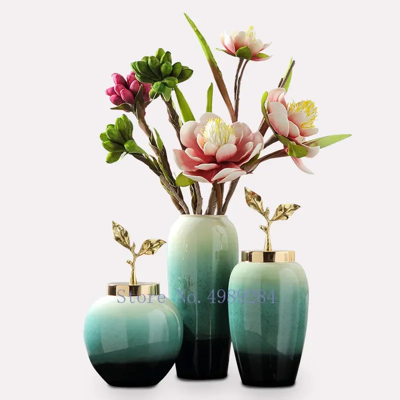 Gradient Golden Ceramic Vase