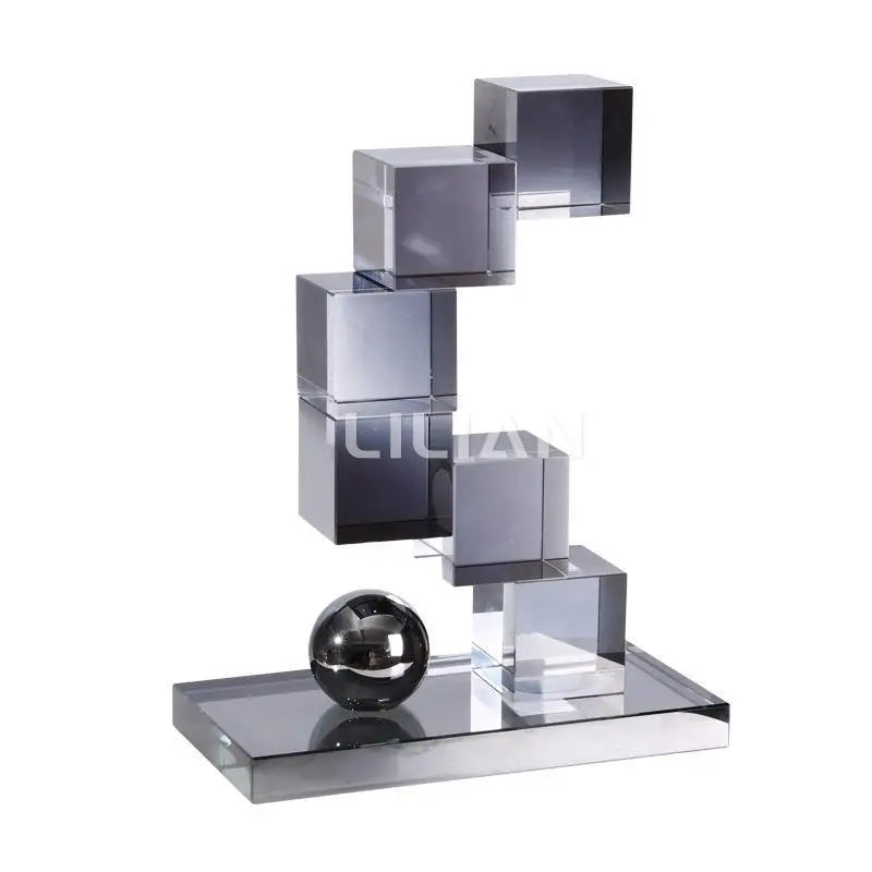 DecorBites™ Geometric Crystal Glass Bookshelf Ornaments