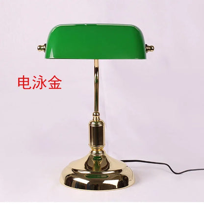 DecorBites™ Glass Lampshade Bank Desk Table Lamps White Green LED Light E27