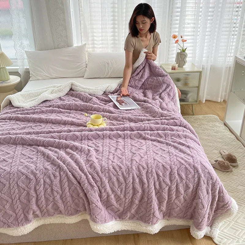 Lambswool Coral Flannel Blanket