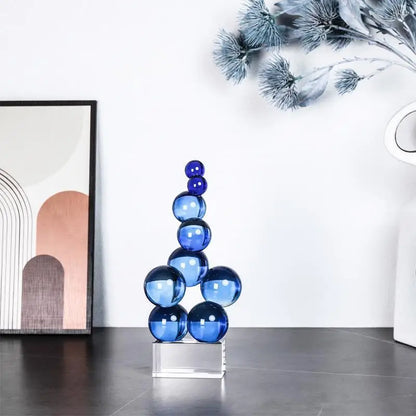 Decorbites™ Geometrische Kristallskulptur Silberkugel Wohnaccessoire Figur