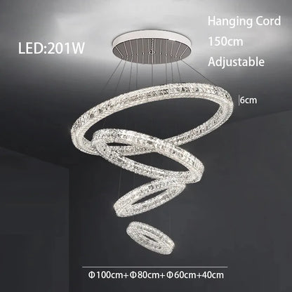 DecorBites™ Crystal LED Chandelier - Modern Luxe Living Room Lighting