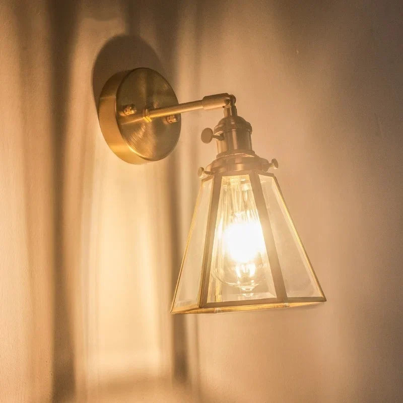 Decorbites™ Messing Glas LED Wandlampe Badezimmerspiegel Vintage Wandapplikation