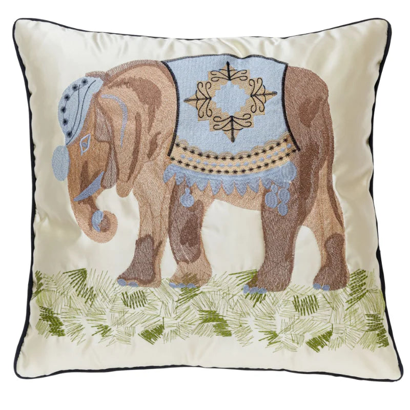 DecorBites™ Elephant Embroidery Pillow Covers for Home Decor and Living Room Sofas