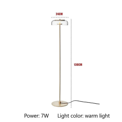 DecorBites™ Circular Glass Lampshade Floor Lamp for Living Room Office LED Lights
