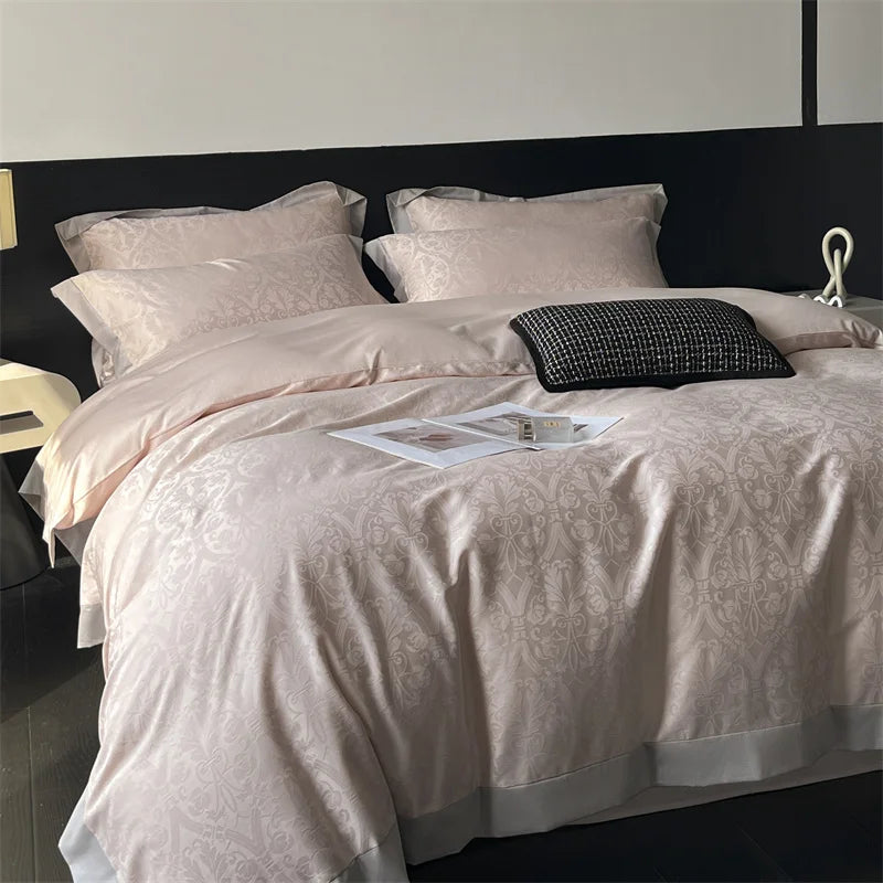Decorbites™ Jacquard-Bettwäsche-Set - Lyocell-Baumwoll-Bettwäsche, Laken, Kissenbezug, Steppbettbezug