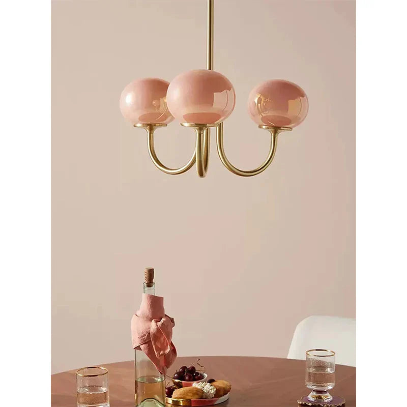 DecorBites™ Cream Pink Bedroom Pendant Light for Cozy Living Spaces