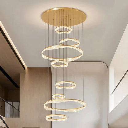 Modern Sculptural Ring Pendant Light Chandelier