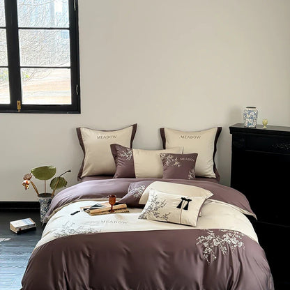 Decorbites™ Deluxe Lyocell-Baumwoll-Stickerei-Bettwäsche-Set – Weiches, seidenweiches, atmungsaktives Luxus-Bett-Set