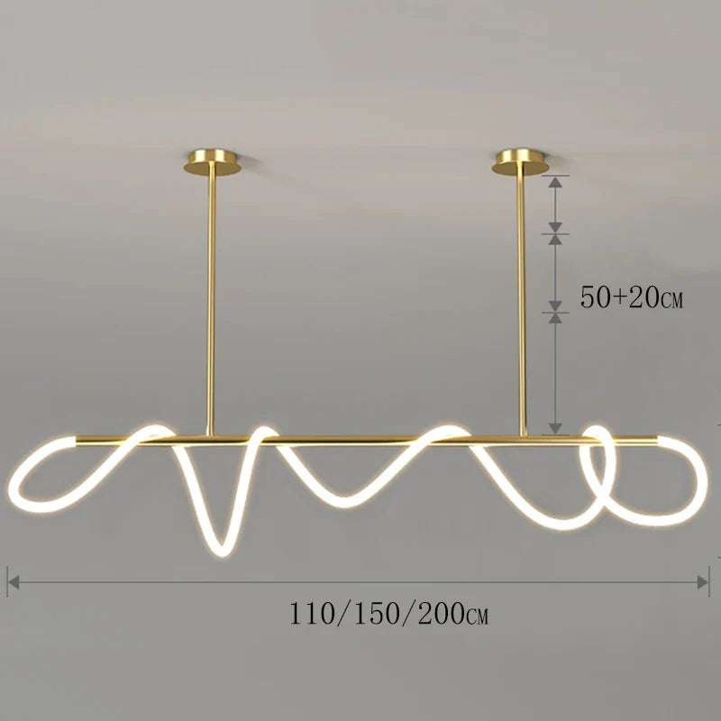 Modern Linear Brushed Stainless Pendant Light