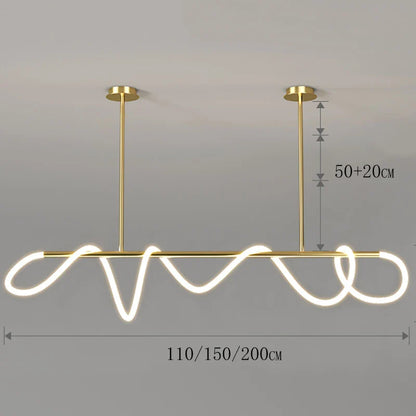 Modern Linear Brushed Stainless Pendant Light