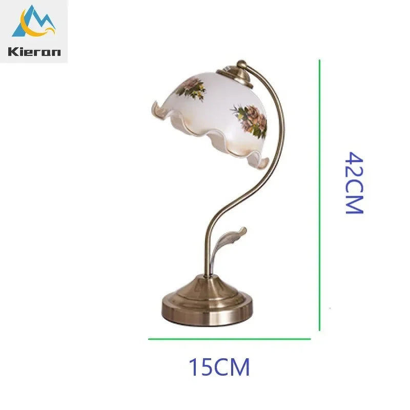 Decorbites™ Glasblumen-LED-Schreibtischlampe, dimmbare moderne Tischlampe für Schlafzimmer, Wohnzimmer