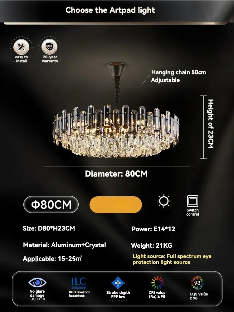 Decorbites™ Gold-Kristall-Deckenleuchter: Luxuriöser moderner LED-Hängeleuchter für die Einrichtung des Zuhauses