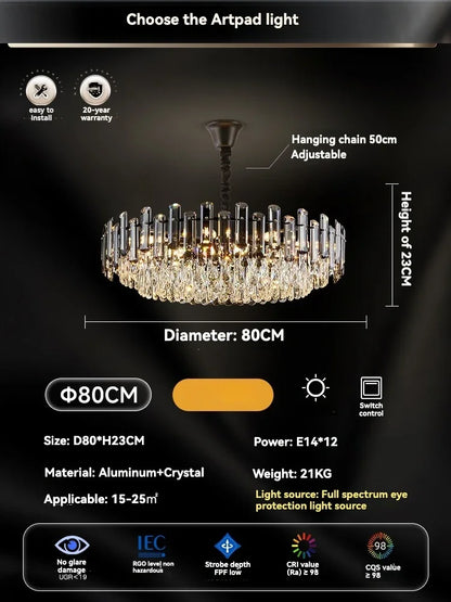 Decorbites™ Gold-Kristall-Deckenleuchter: Luxuriöser moderner LED-Hängeleuchter für die Einrichtung des Zuhauses