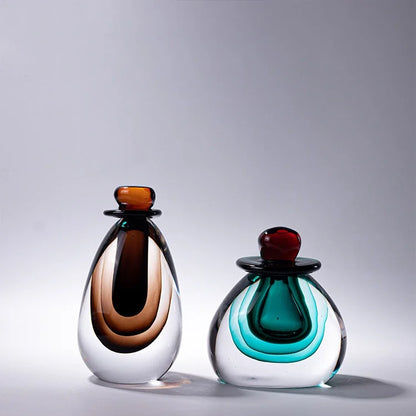 Decorbites™ Doppelt gefärbtes Glasgefäß mit Deckel in Gradient-Design für Terrarien-Dekoration