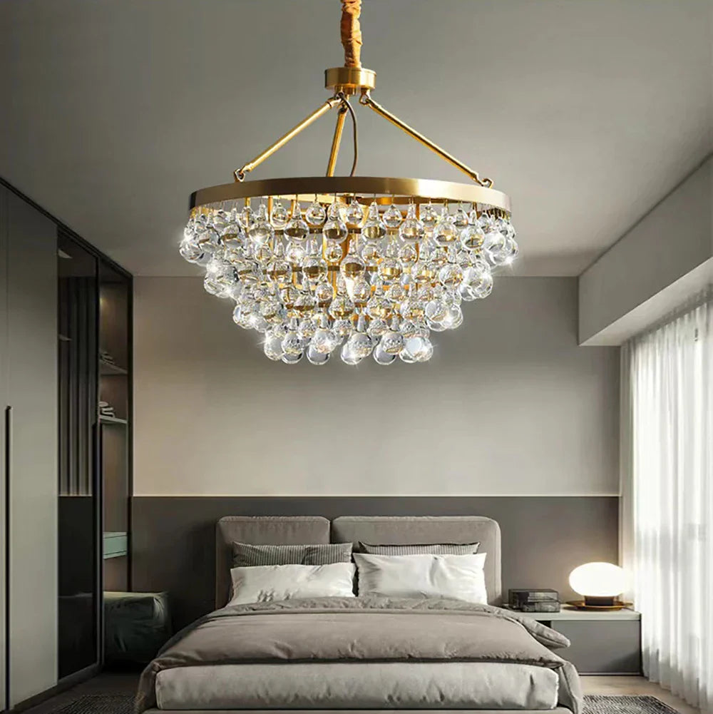 DecorBites™ Black Crystal Bead Ceiling Chandelier - Modern Classic for Living Room & Dining Table